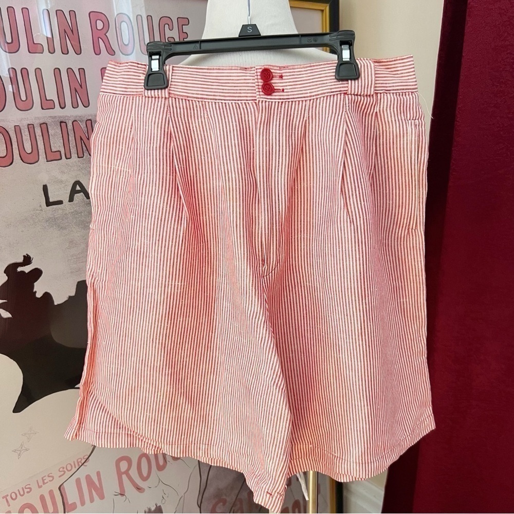 Giorgio Sant'Angelo: VTG Red and White Striped High Rise Wide Leg Shorts Size 14